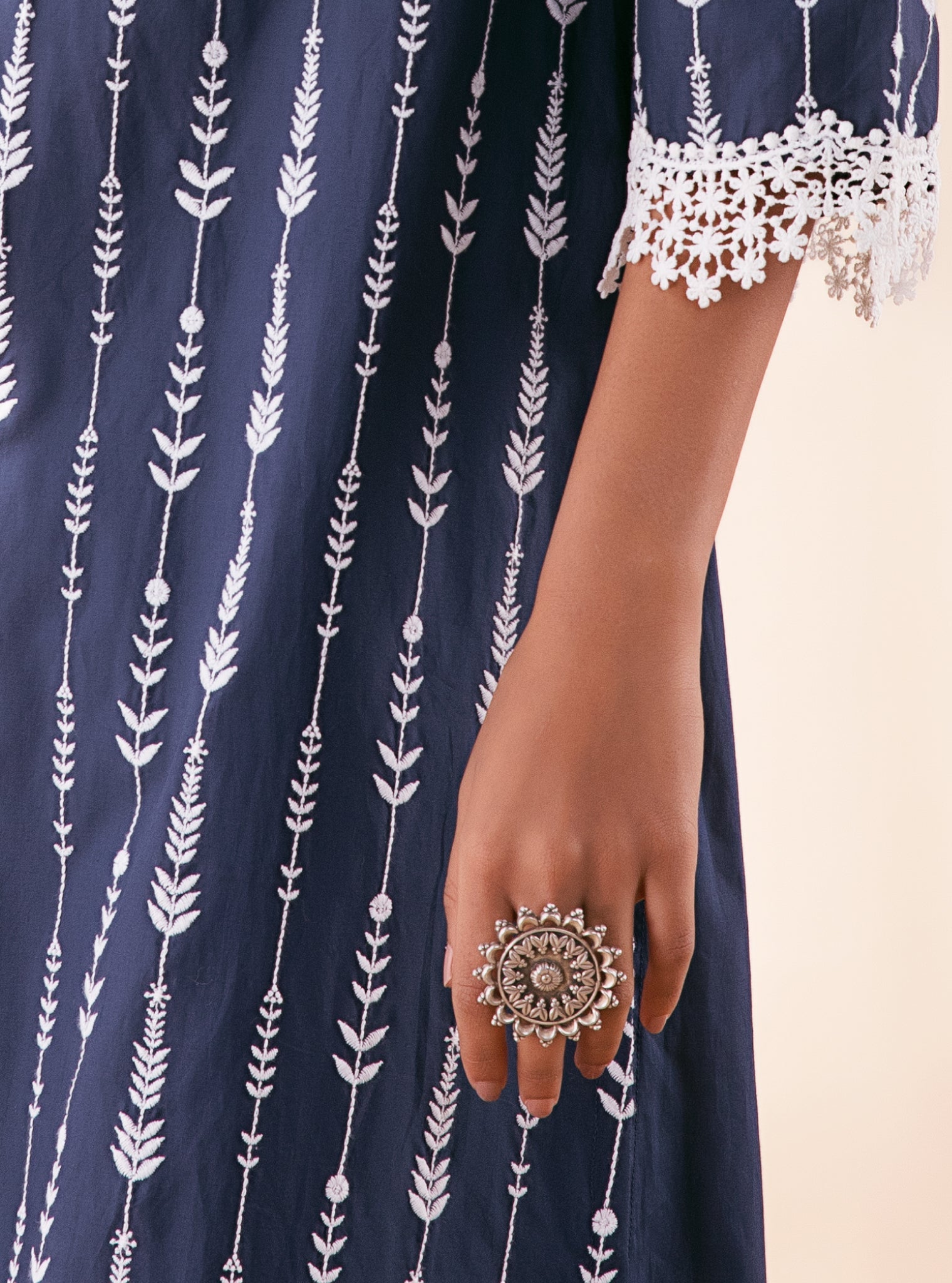 Pure Silver Omya Ring