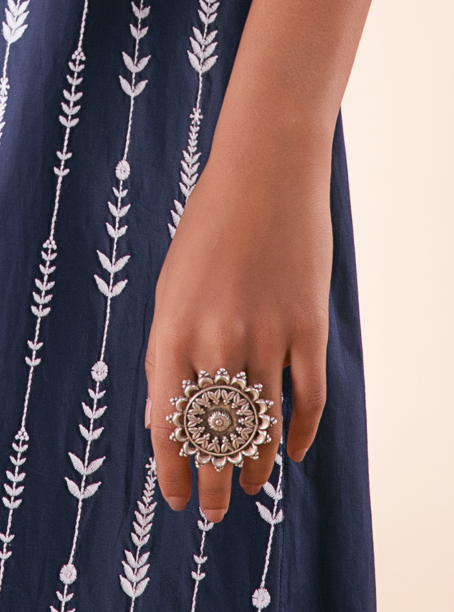 Pure Silver Omya Ring