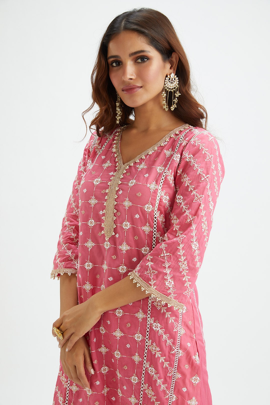 Pelican Supima Cotton Pink Kurta Set