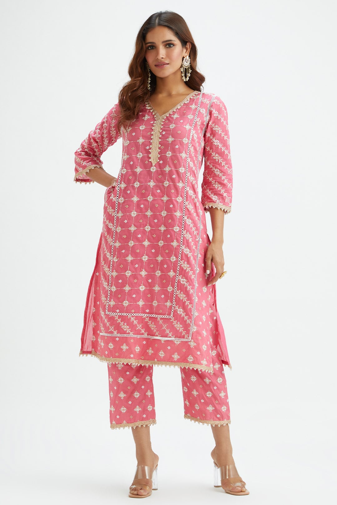 Pelican Supima Cotton Pink Kurta Set