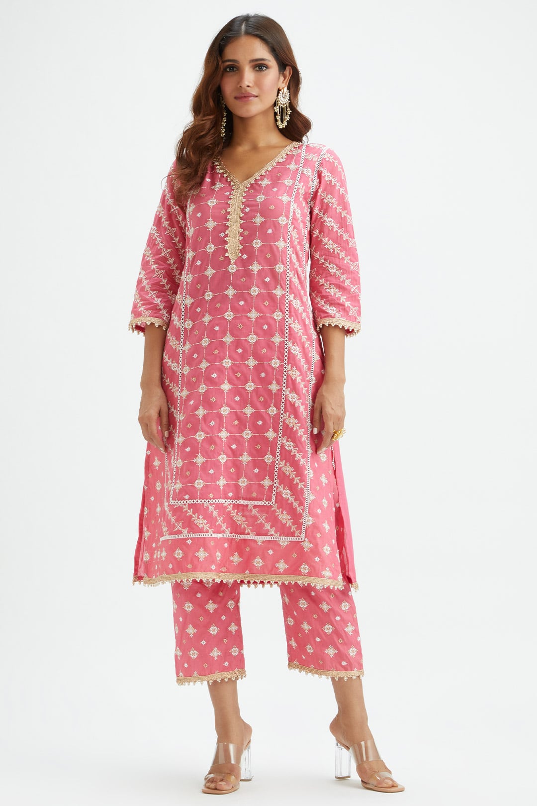 Pelican Supima Cotton Pink Kurta Set
