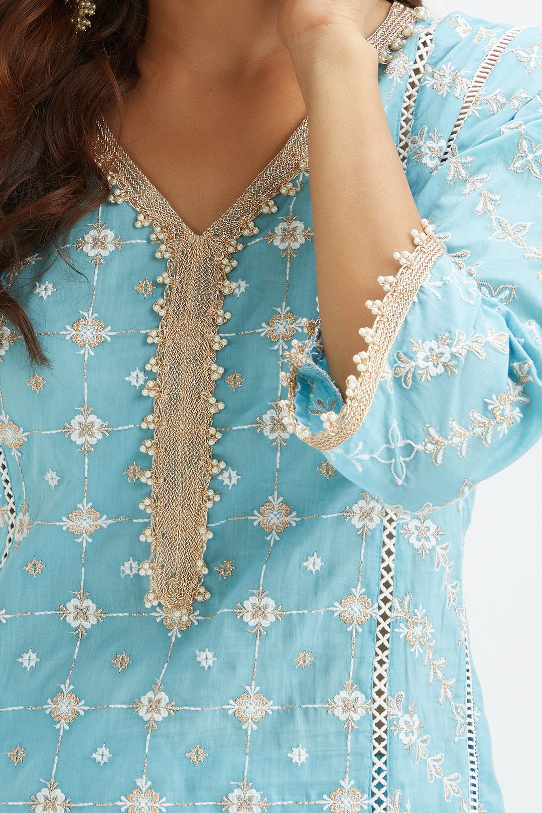 Pelican Supima Cotton Blue Kurta Set