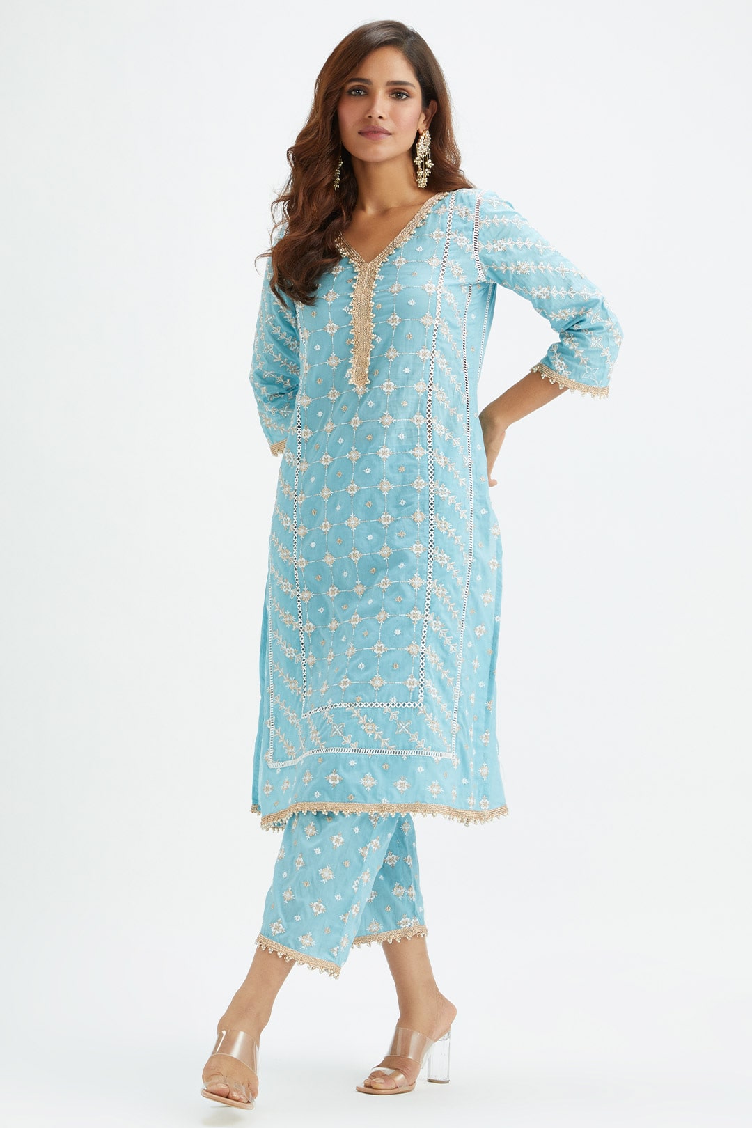 Pelican Supima Cotton Blue Kurta Set