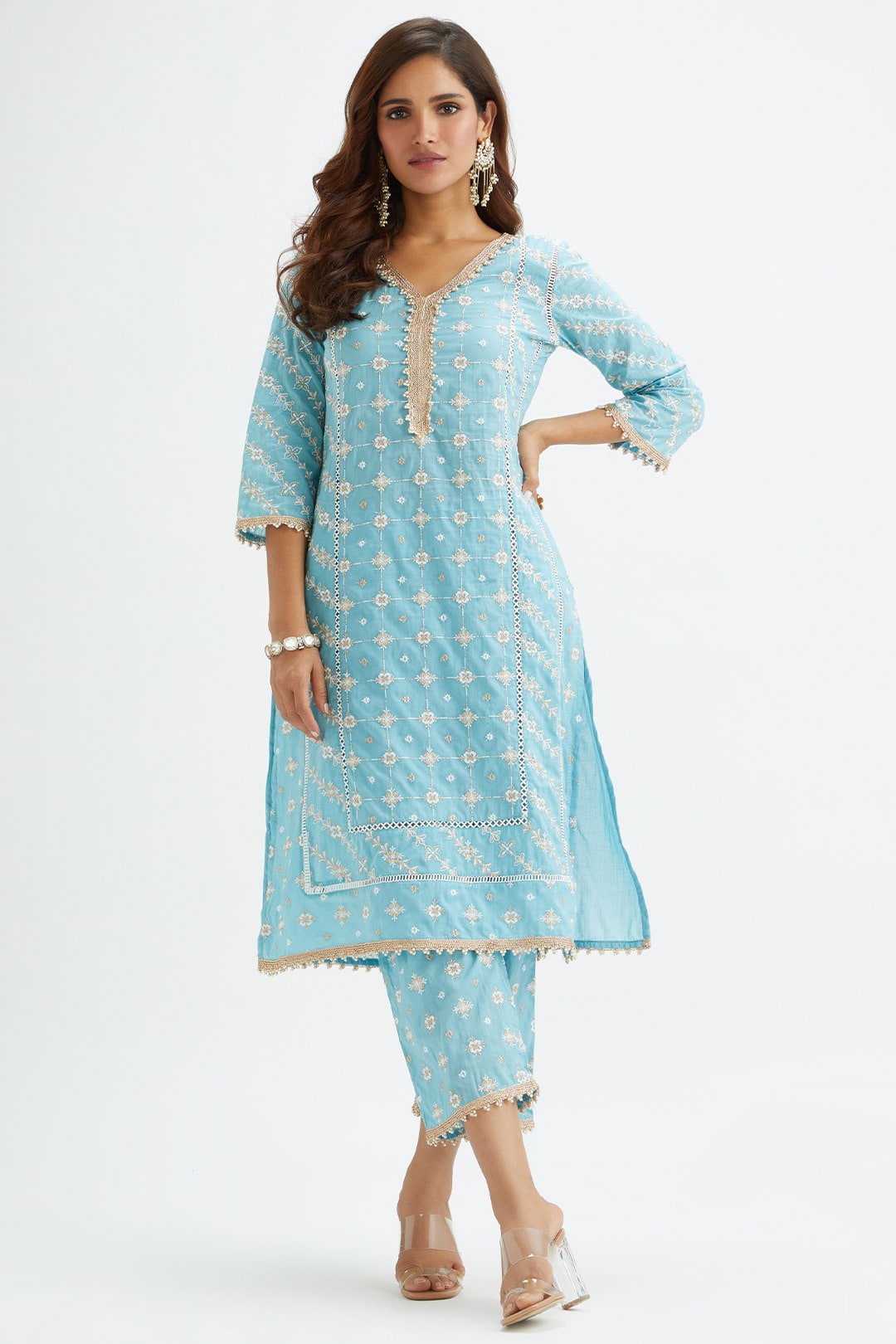Pelican Supima Cotton Blue Kurta Set