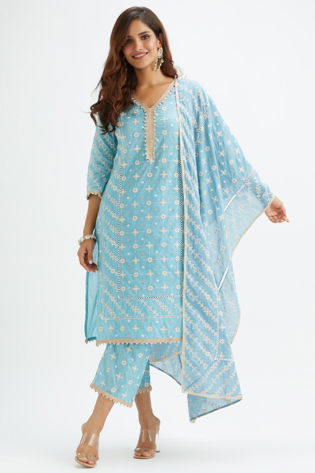 Pelican Supima Cotton Blue Kurta Set