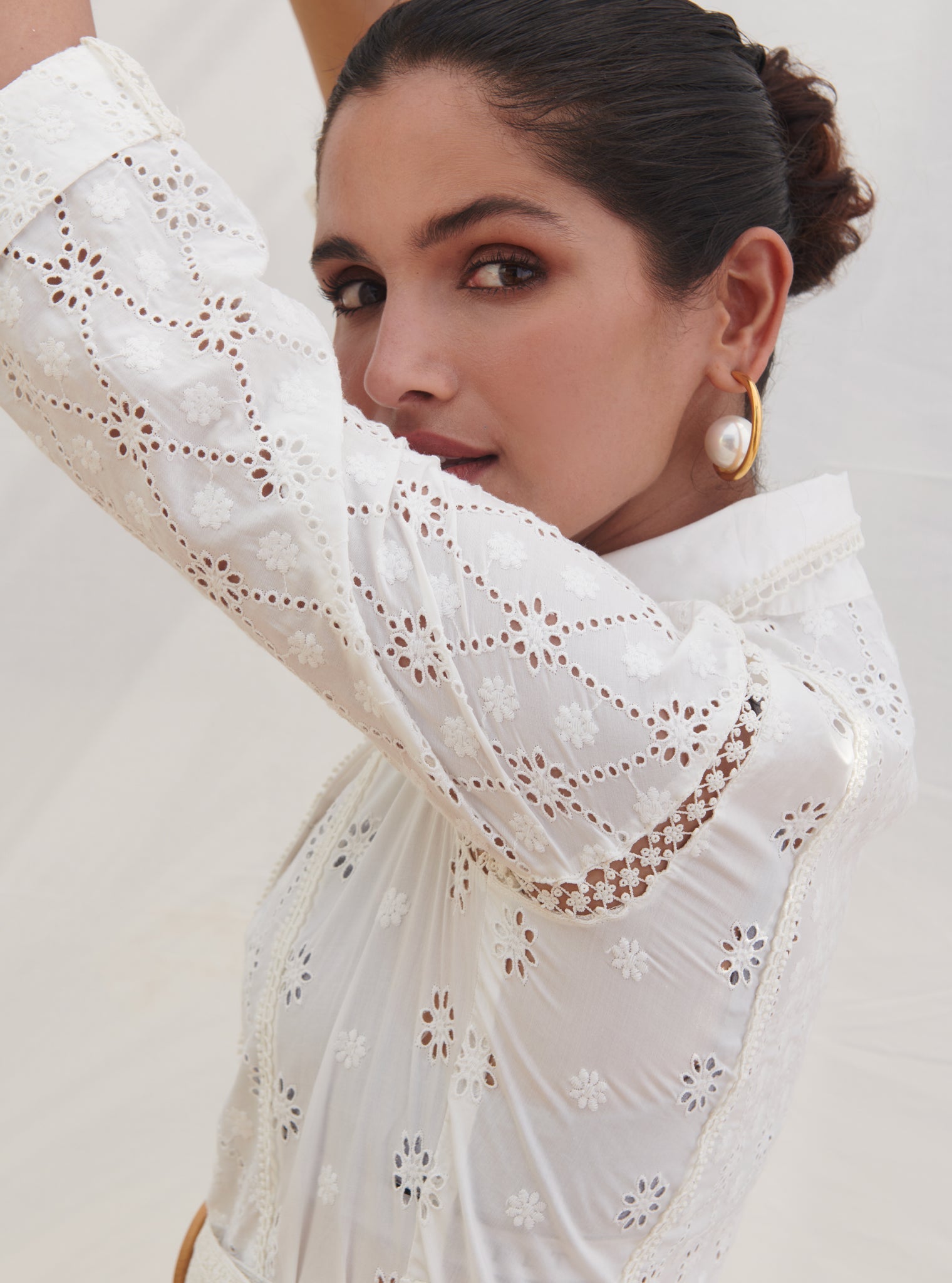 Periwinkle Supima Cotton White Dress