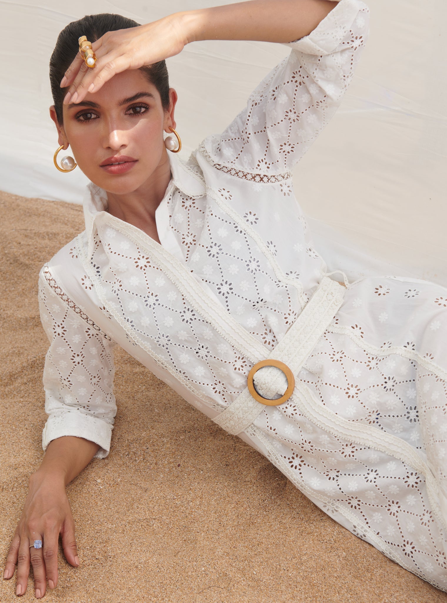 Periwinkle Supima Cotton White Dress