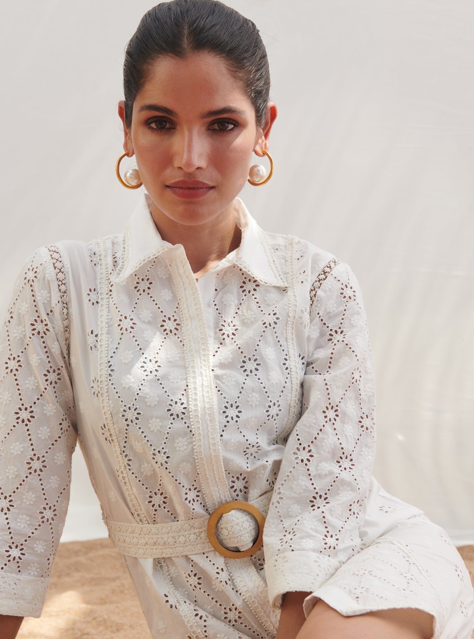 Periwinkle Supima Cotton White Dress