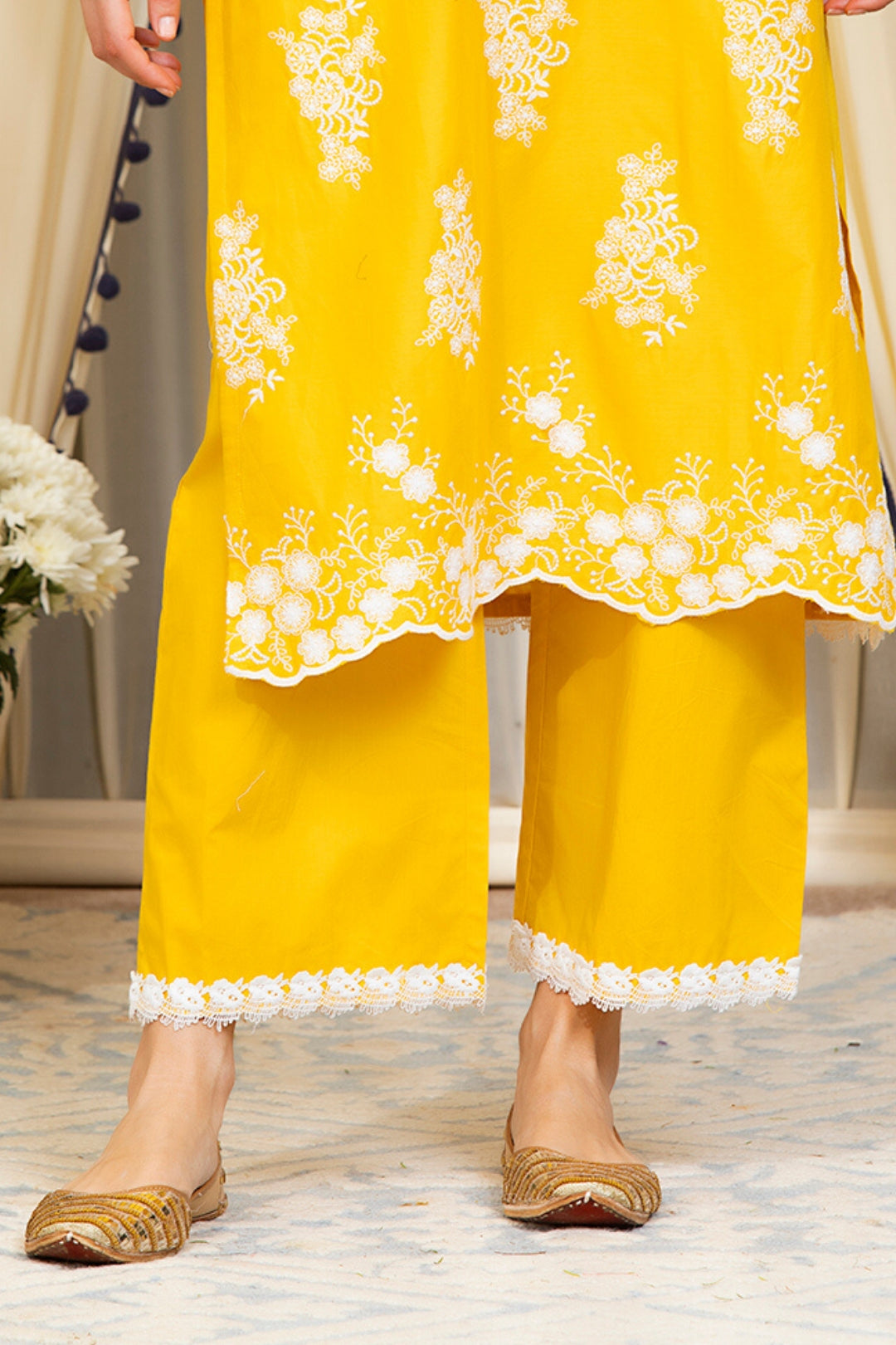 Perla Supima Cotton Yellow Kurta Set