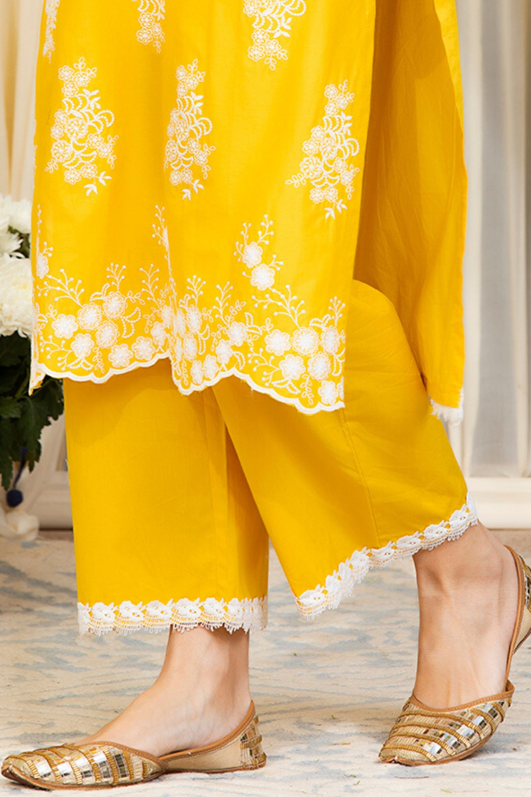 Perla Supima Cotton Yellow Kurta Set