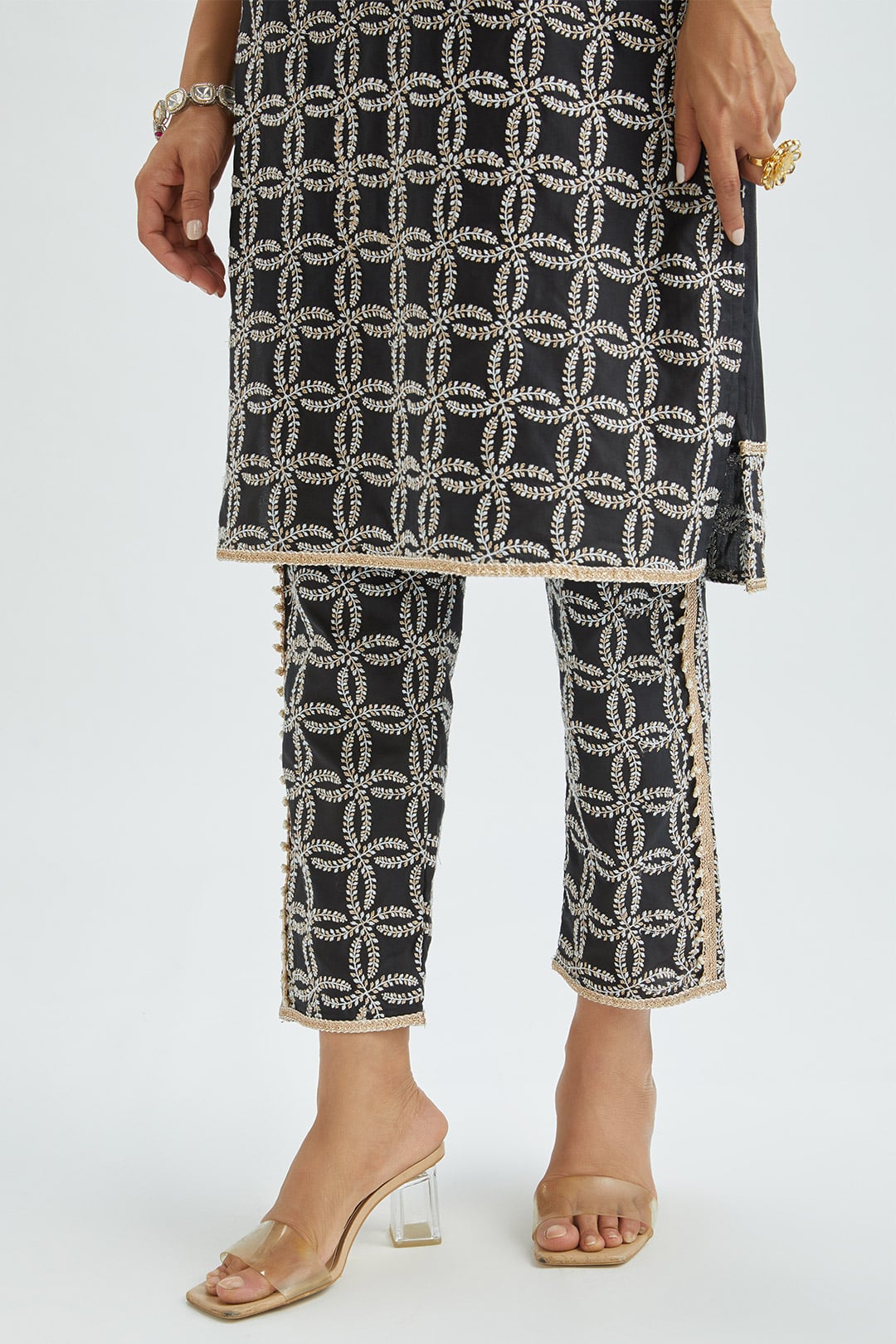 Perry Supima Satin Black Kurta Set