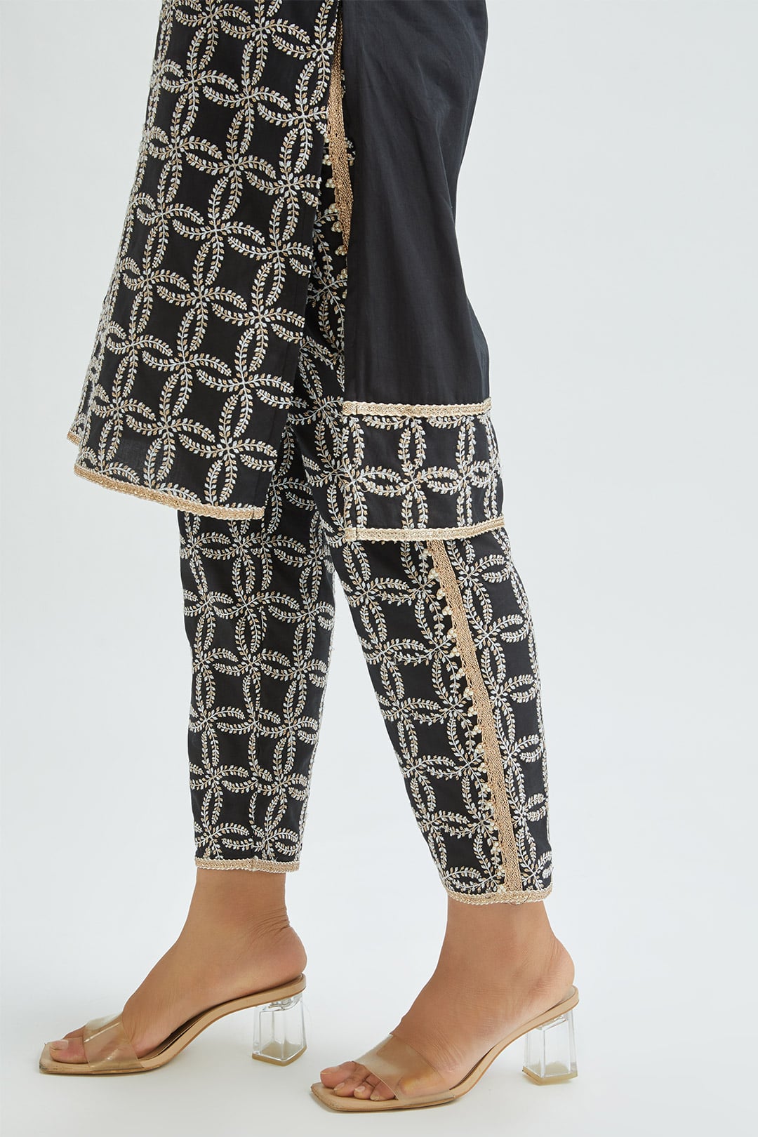 Perry Supima Satin Black Kurta Set