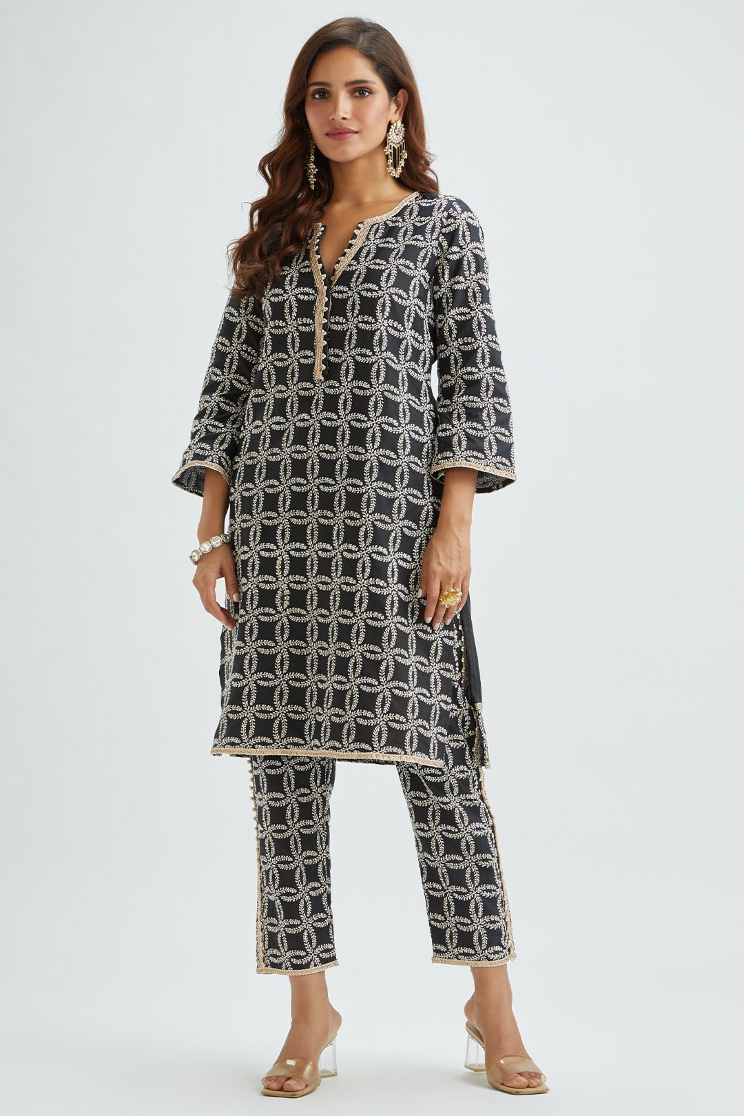 Perry Supima Satin Black Kurta Set
