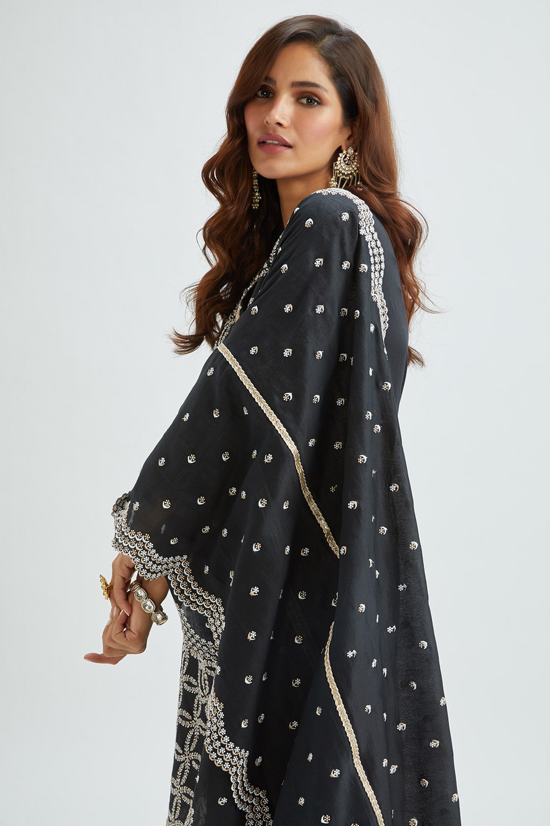 Perry Supima Satin Black Kurta Set