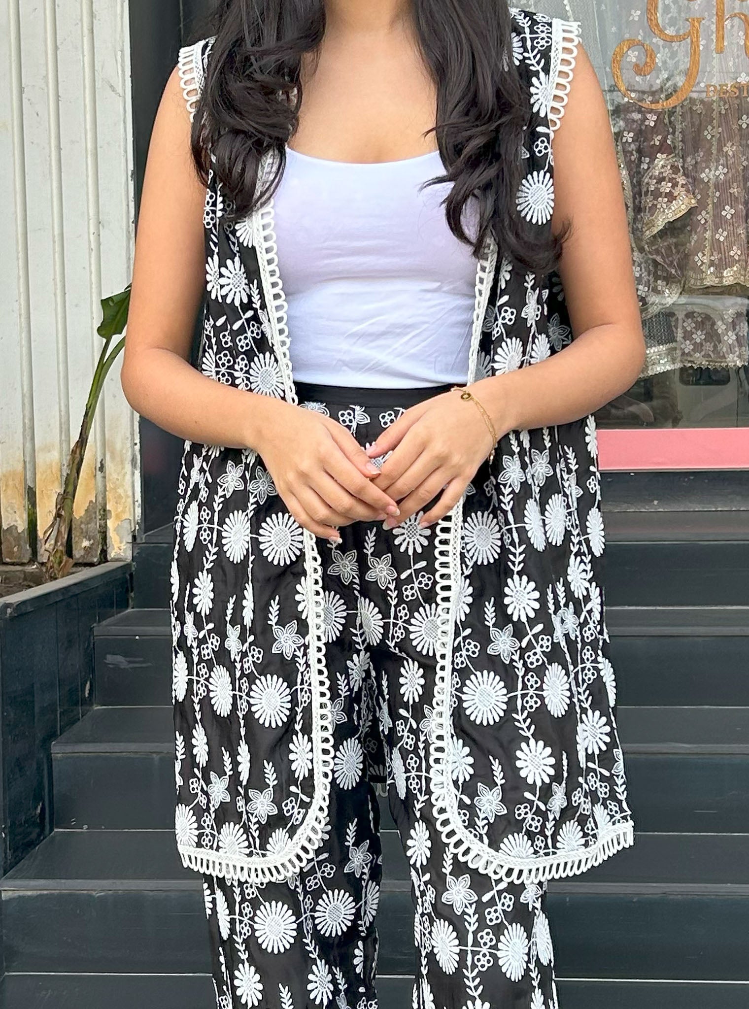 Kynlee Cupro Black Top with Pant Set