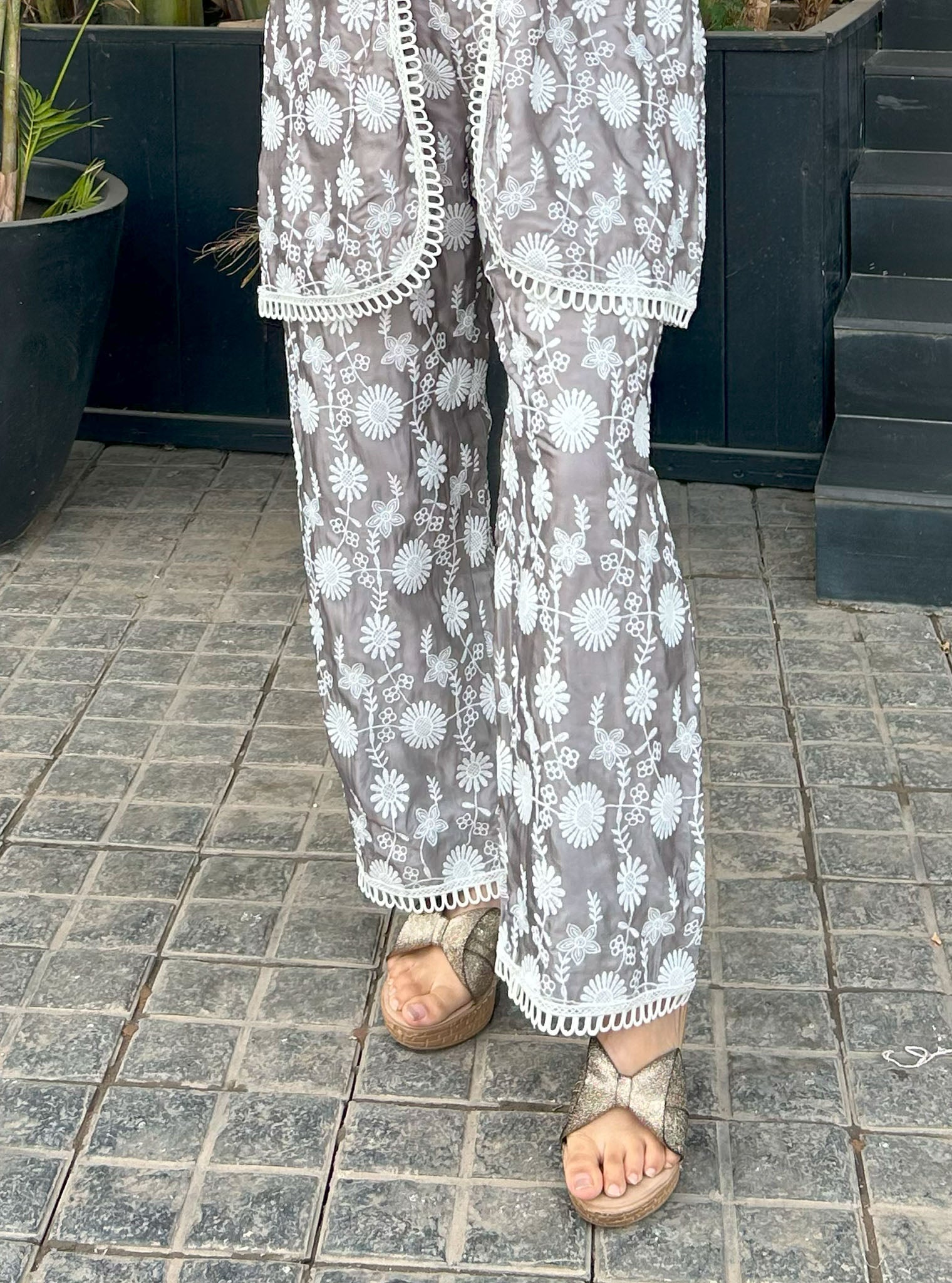 Kynlee Cupro Grey Top with Pant Set