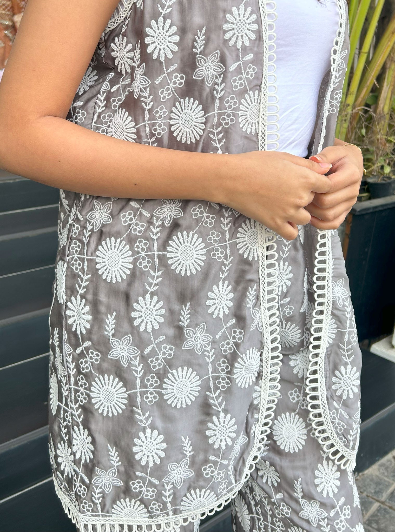 Kynlee Cupro Grey Top with Pant Set