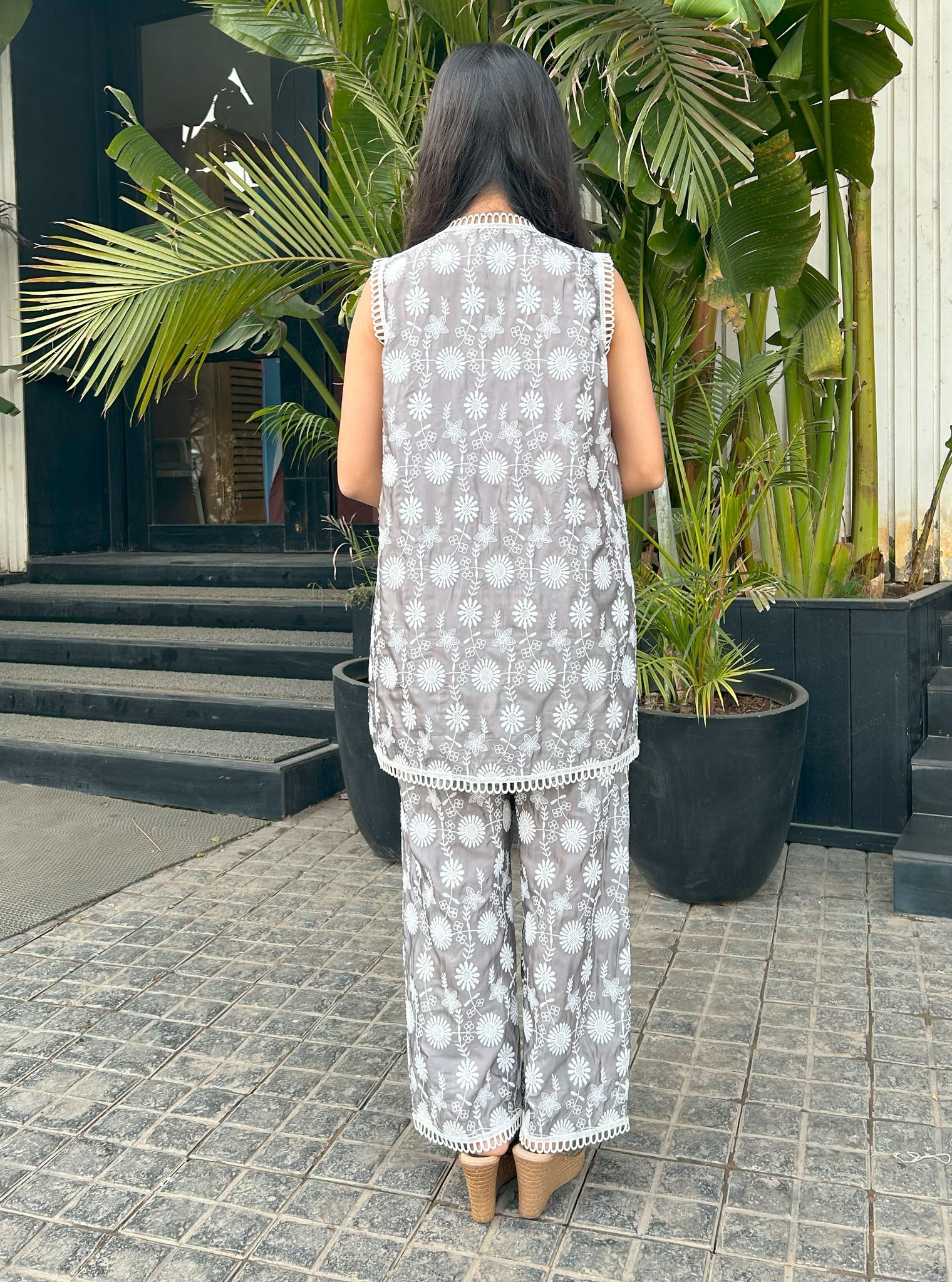 Kynlee Cupro Grey Top with Pant Set