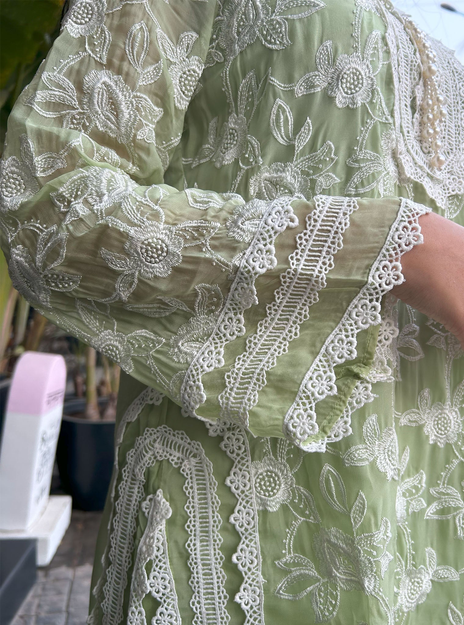 Lyella Supima Cotton Green Kurta with Garara Set