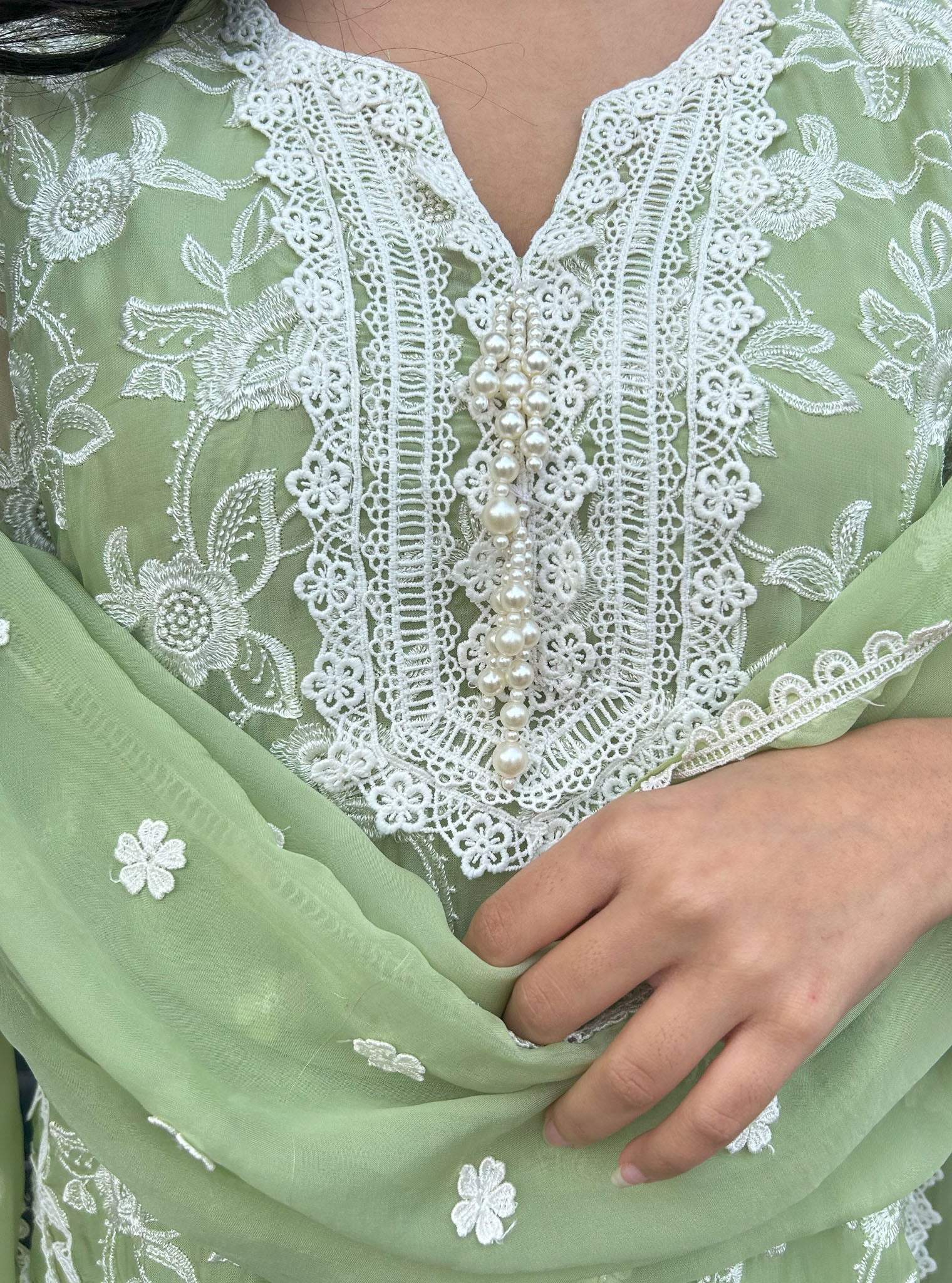 Lyella Supima Cotton Green Kurta with Garara Set