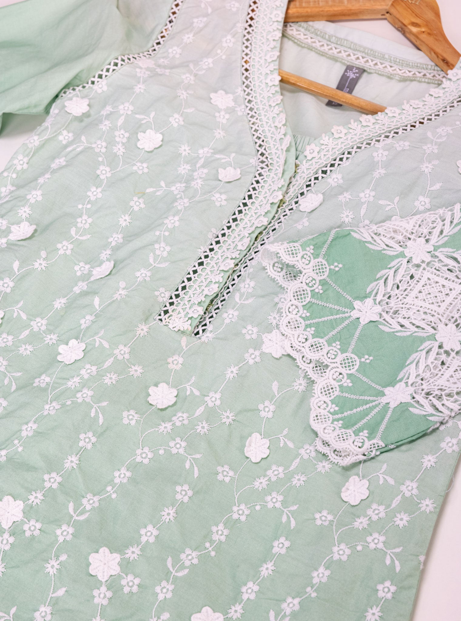 Purna Supima Cotton Green Kurta with Palazzo Set