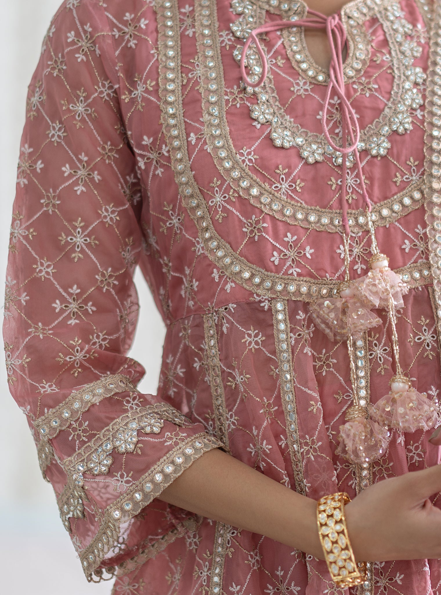 Rasiya Organza Mauve Anarkali Kurta Set