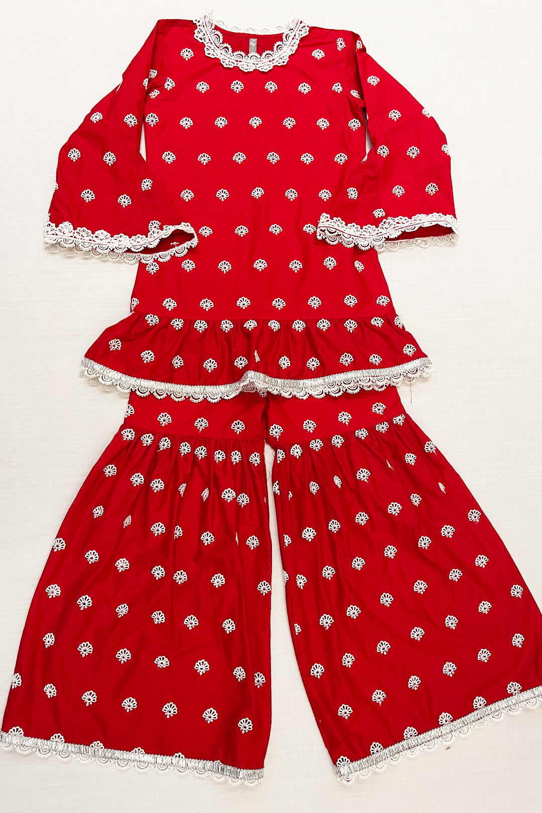 Dione Supima Cotton Red Garara Set