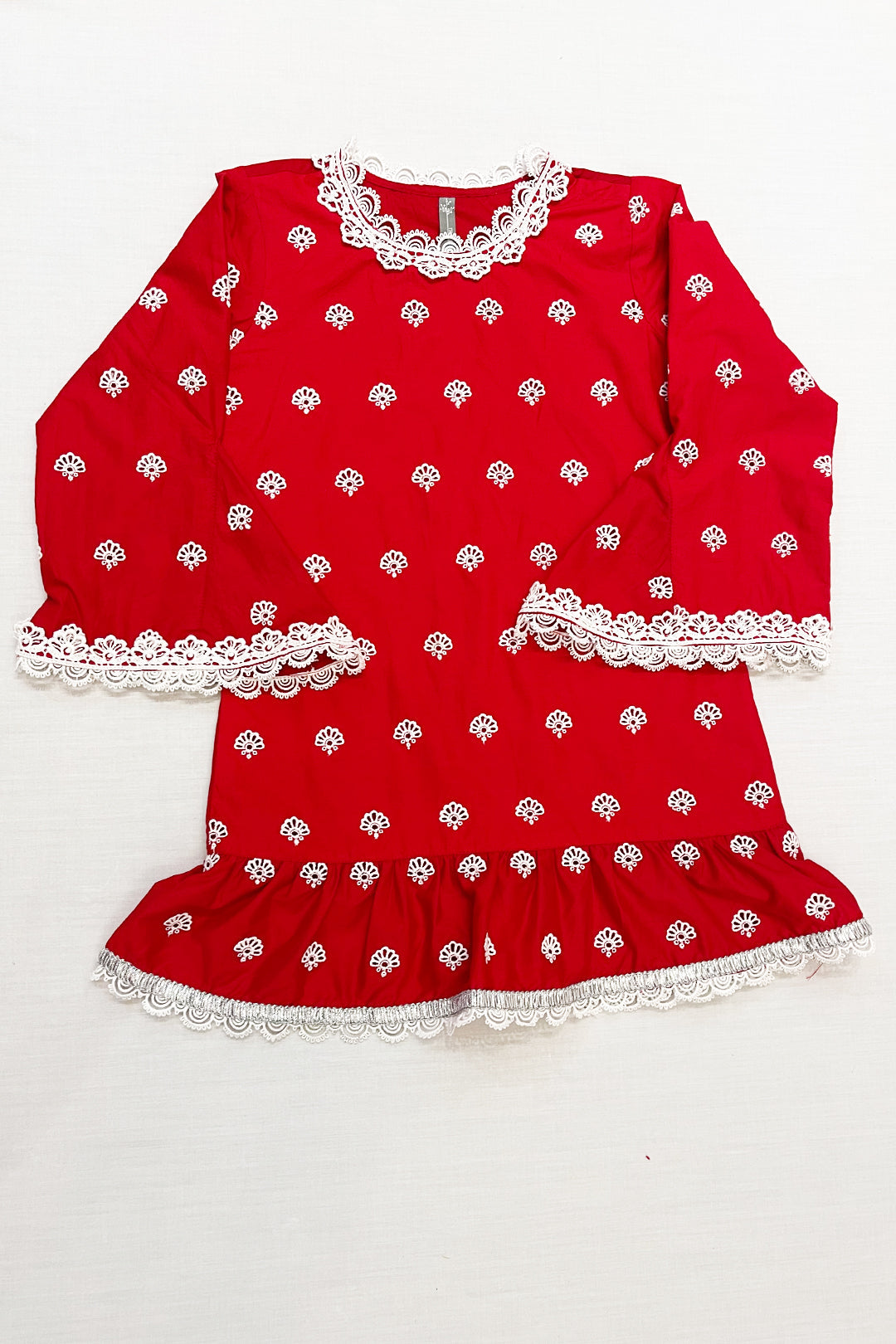 Dione Supima Cotton Red Garara Set