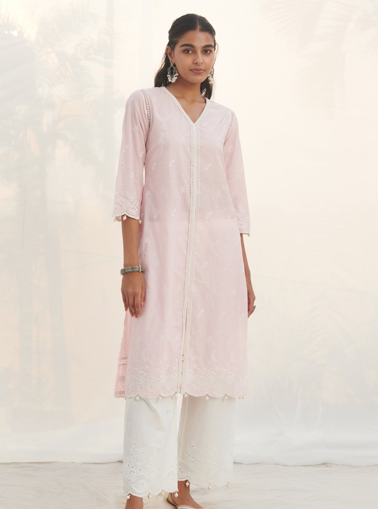 Revora Supima Cotton Pink Kurta Set