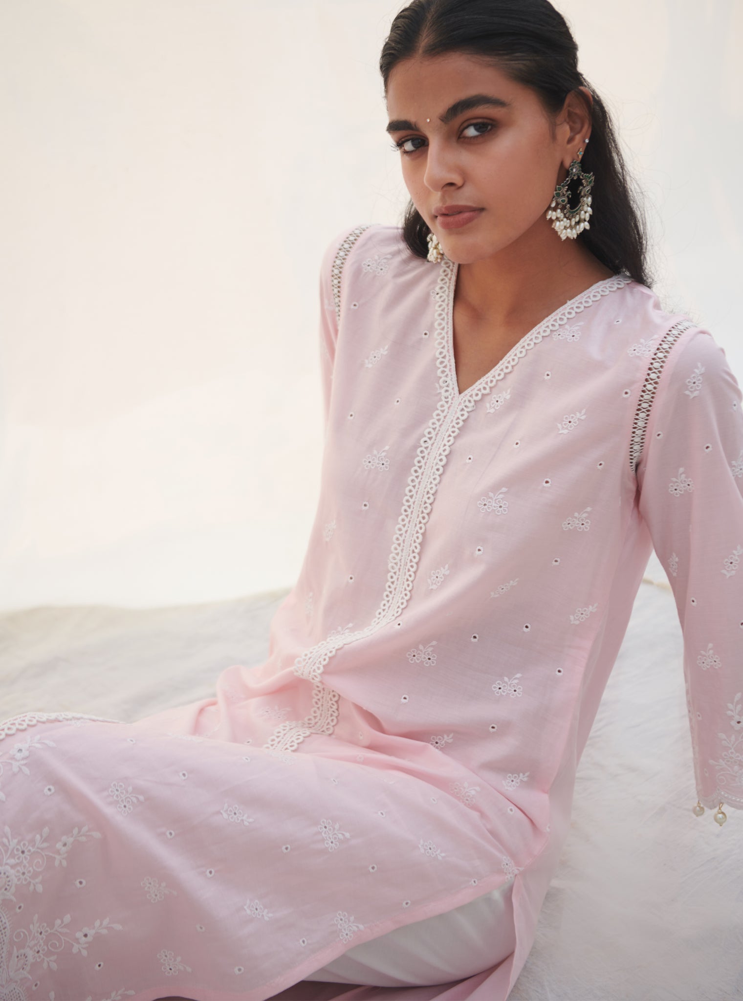 Revora Supima Cotton Pink Kurta Set