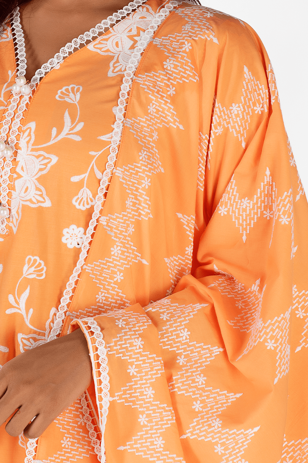 Riley Supima Cotton Orange Kurta with Sharara Set