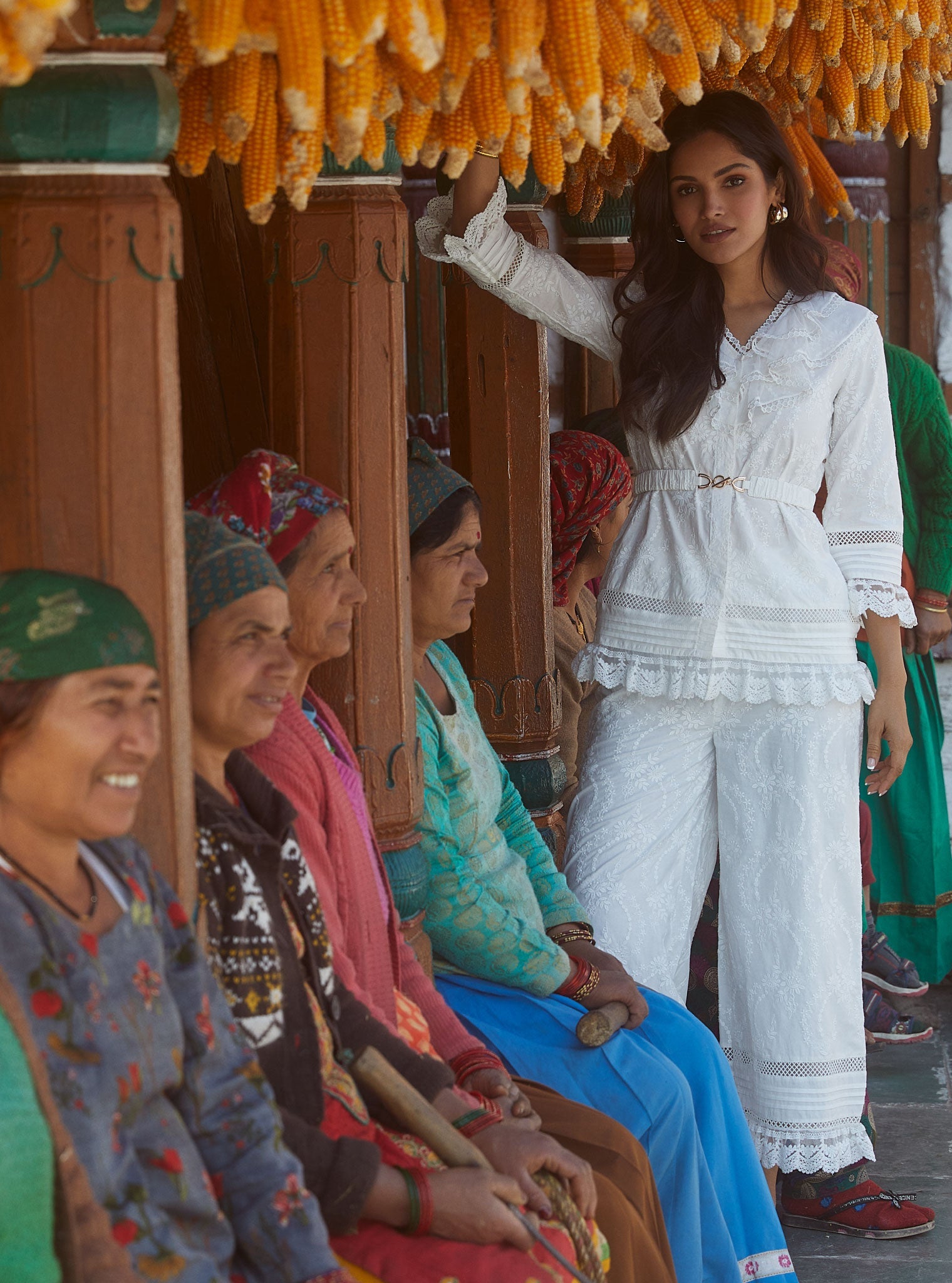 Romily Supima Cotton White Top with Culottes Set