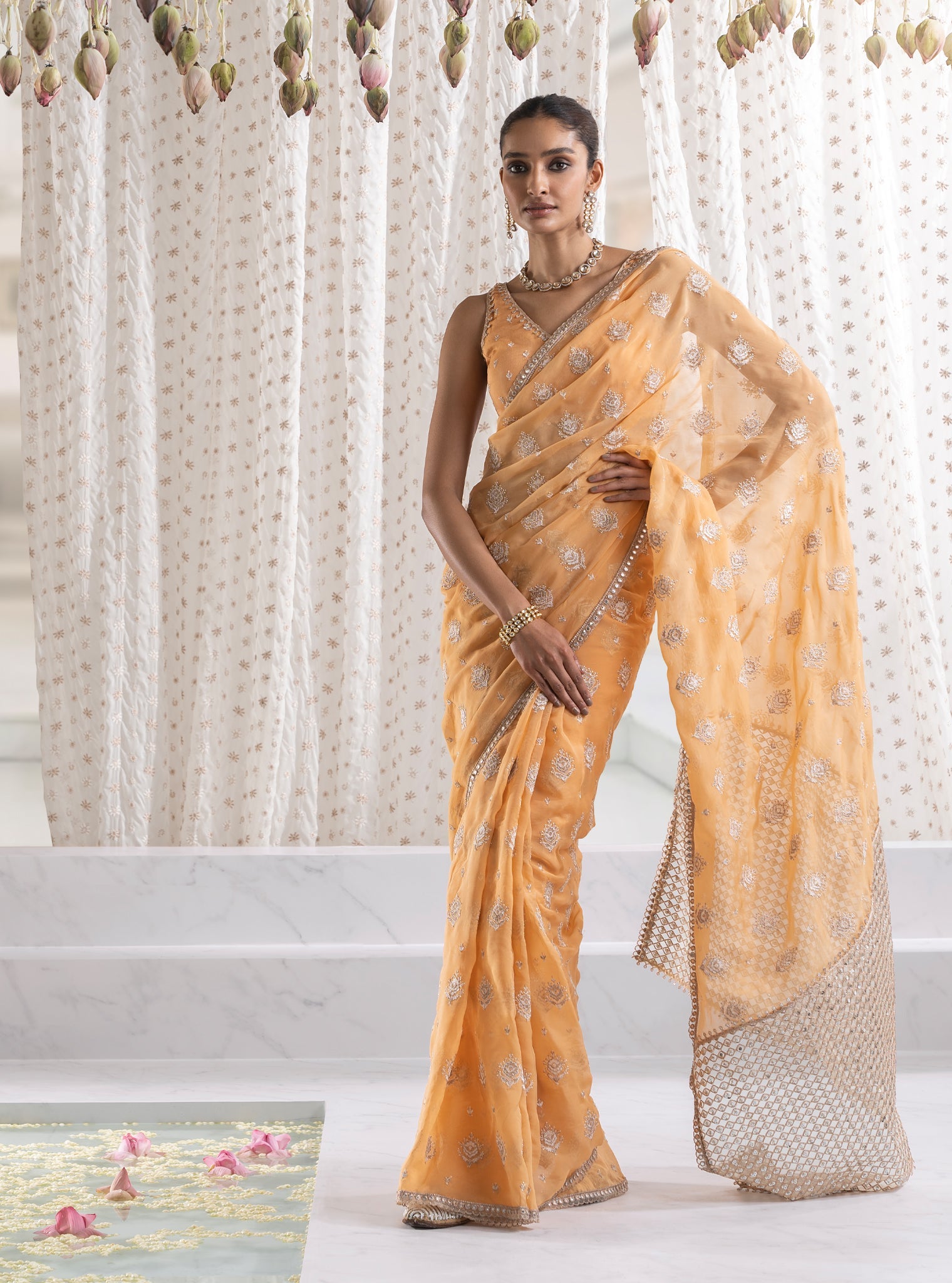 Savani Organza Orange Saree