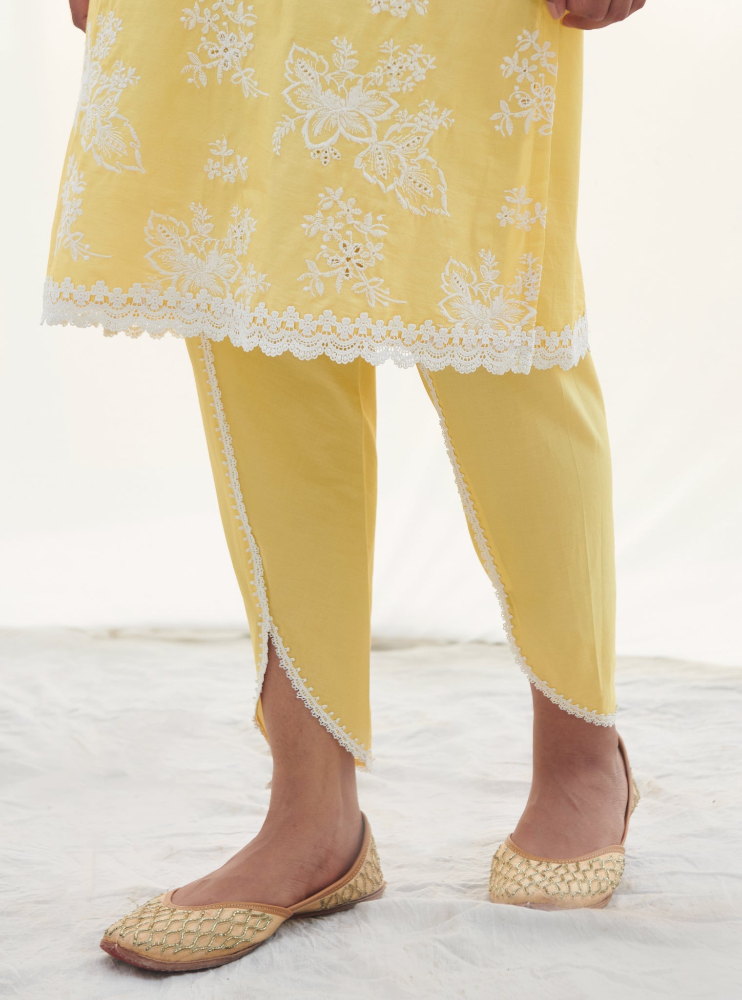 Savri Supima Cotton Yellow Kurta Set