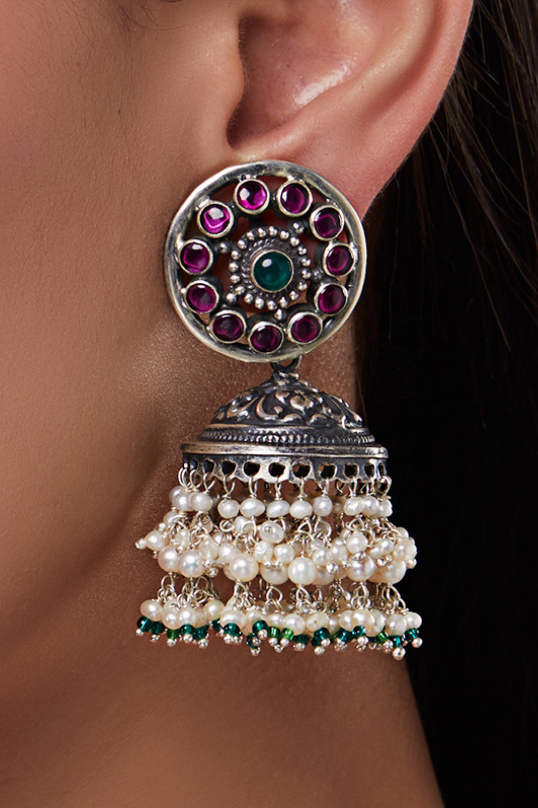 Pure Silver Rubani Mini Jhumka Earrings