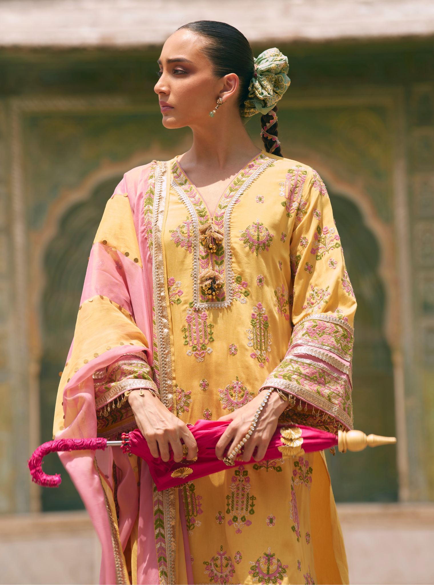 Noreya Lawn Mustard Kurta Set