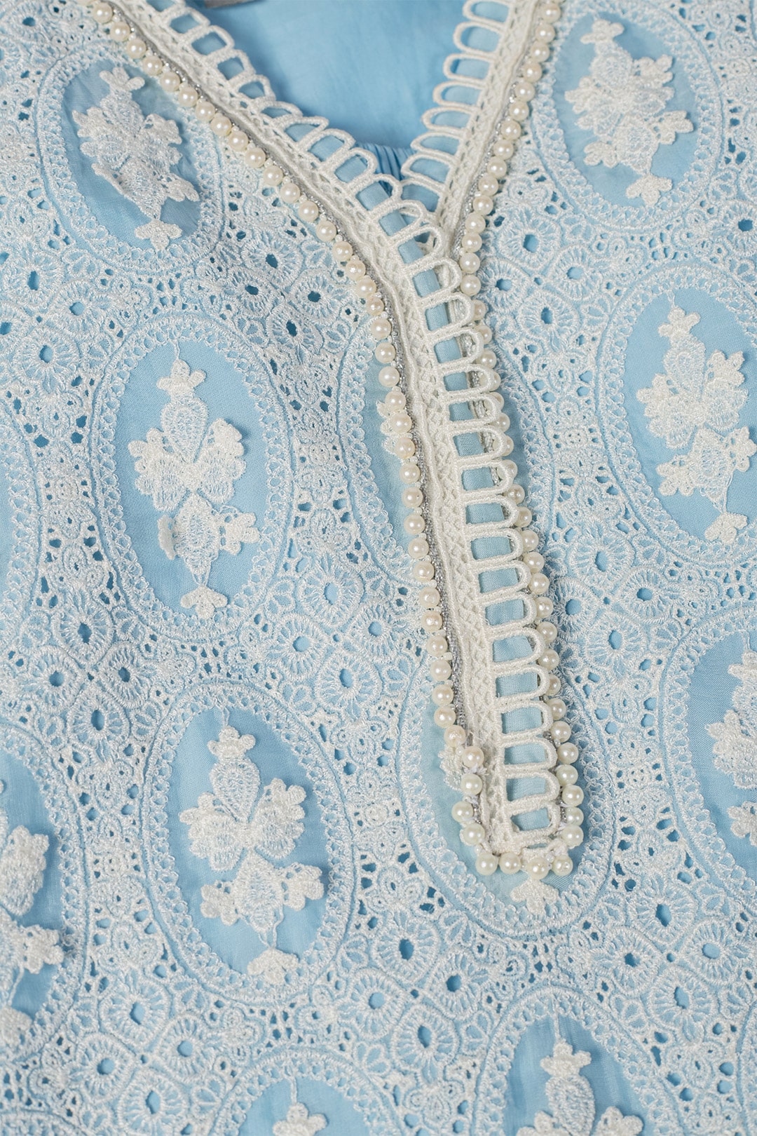 Savannah Tencel Luxe Organza Blue Kurta Set