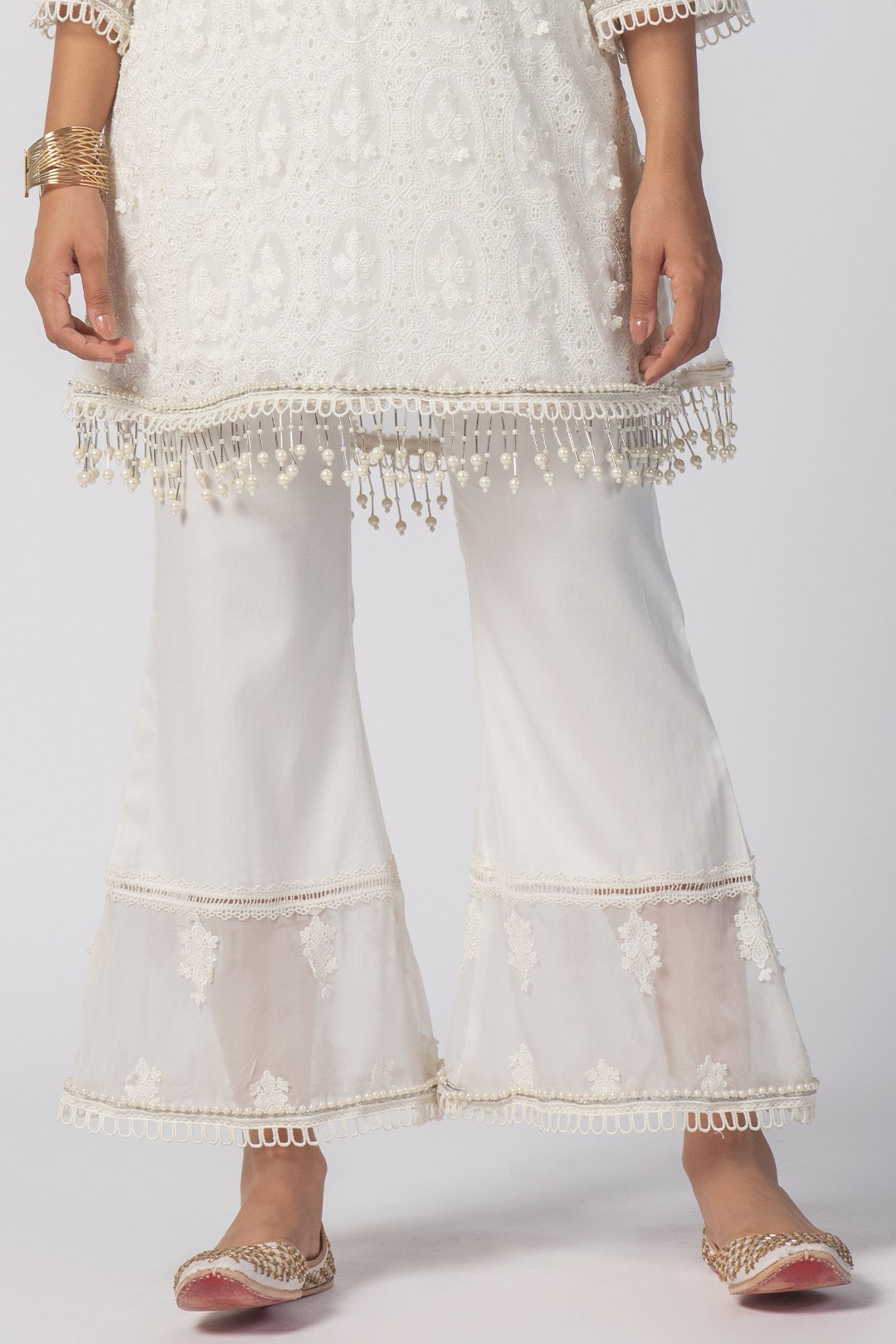 Savannah Tencel Luxe Organza Off White Kurta Set