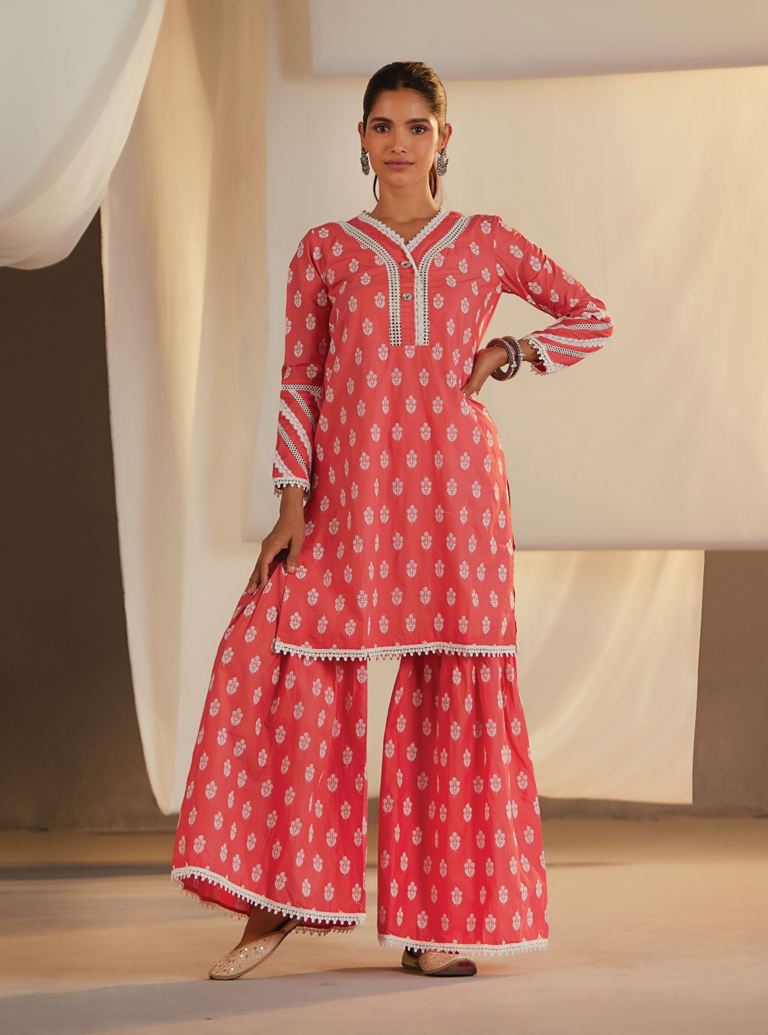 Savina Supima Cotton Kurta with Garara Set