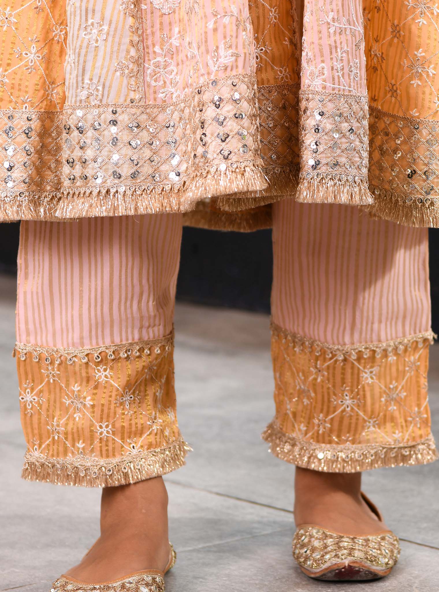 Sailsbury Banarsi Off White Anarkali Kurta Set