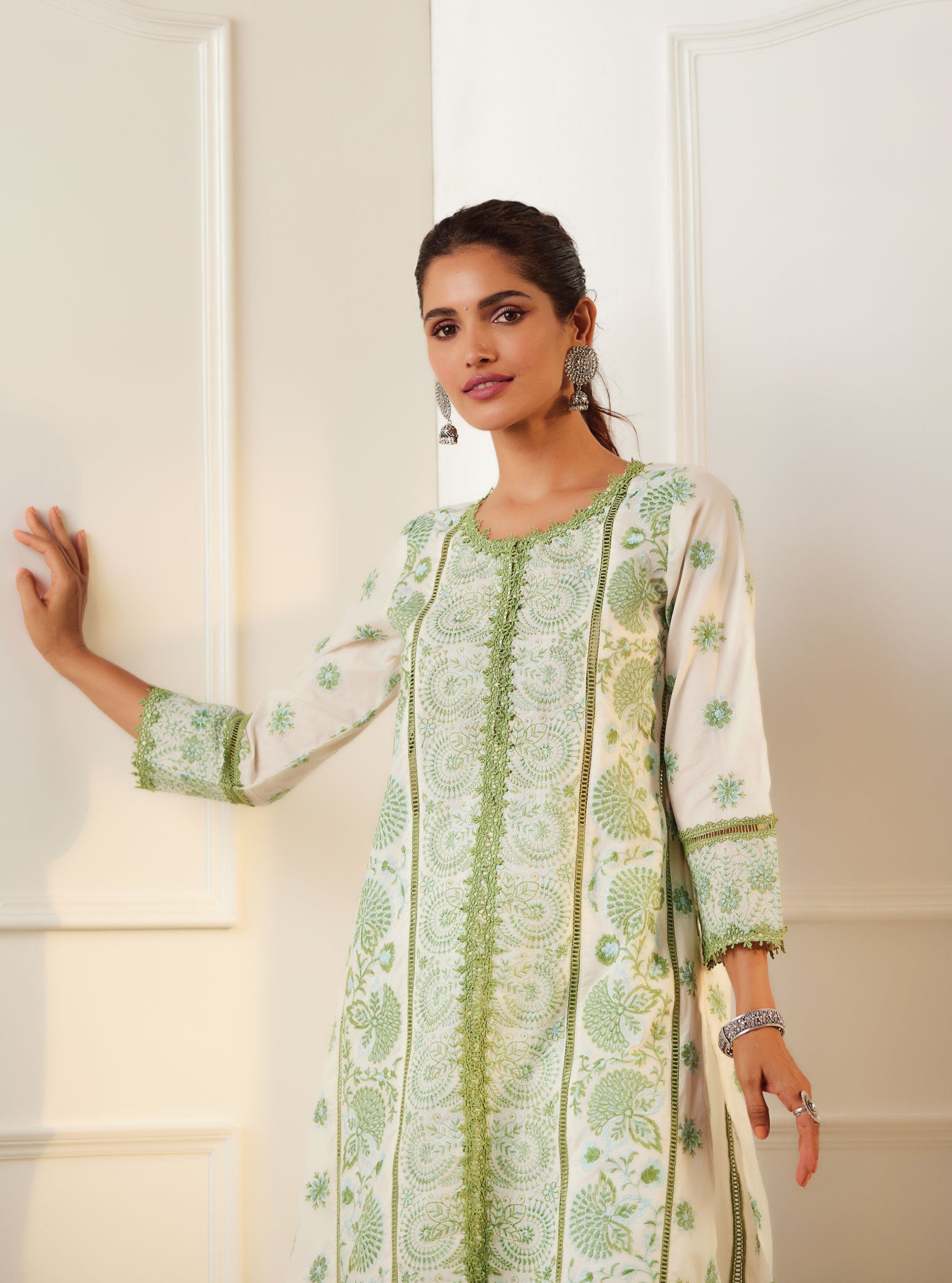 Soleil Supima Cotton White Kurta Set