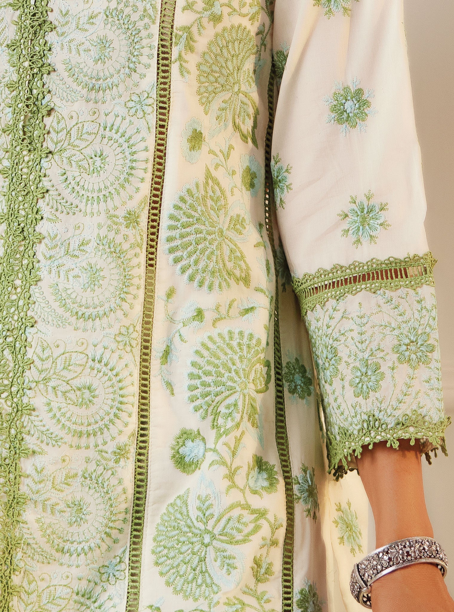 Soleil Supima Cotton White Kurta Set