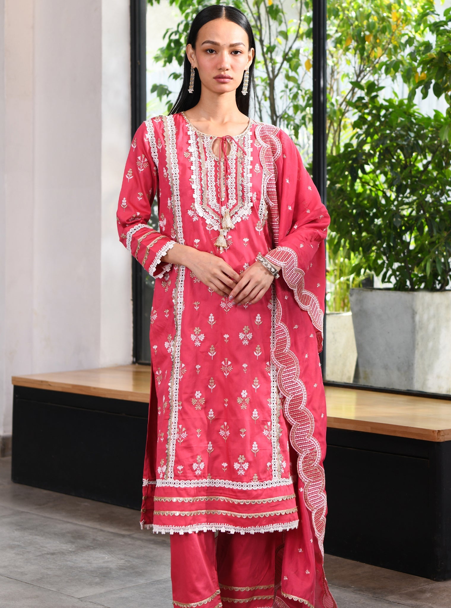 Sorrel Pima Fuchsia Kurta Set