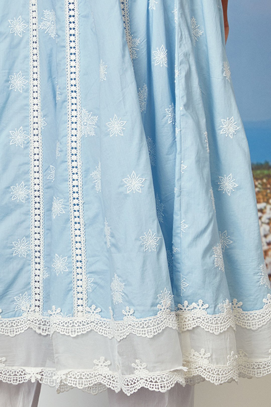 Star Gaze Supima Cotton Light Blue Kurta Set