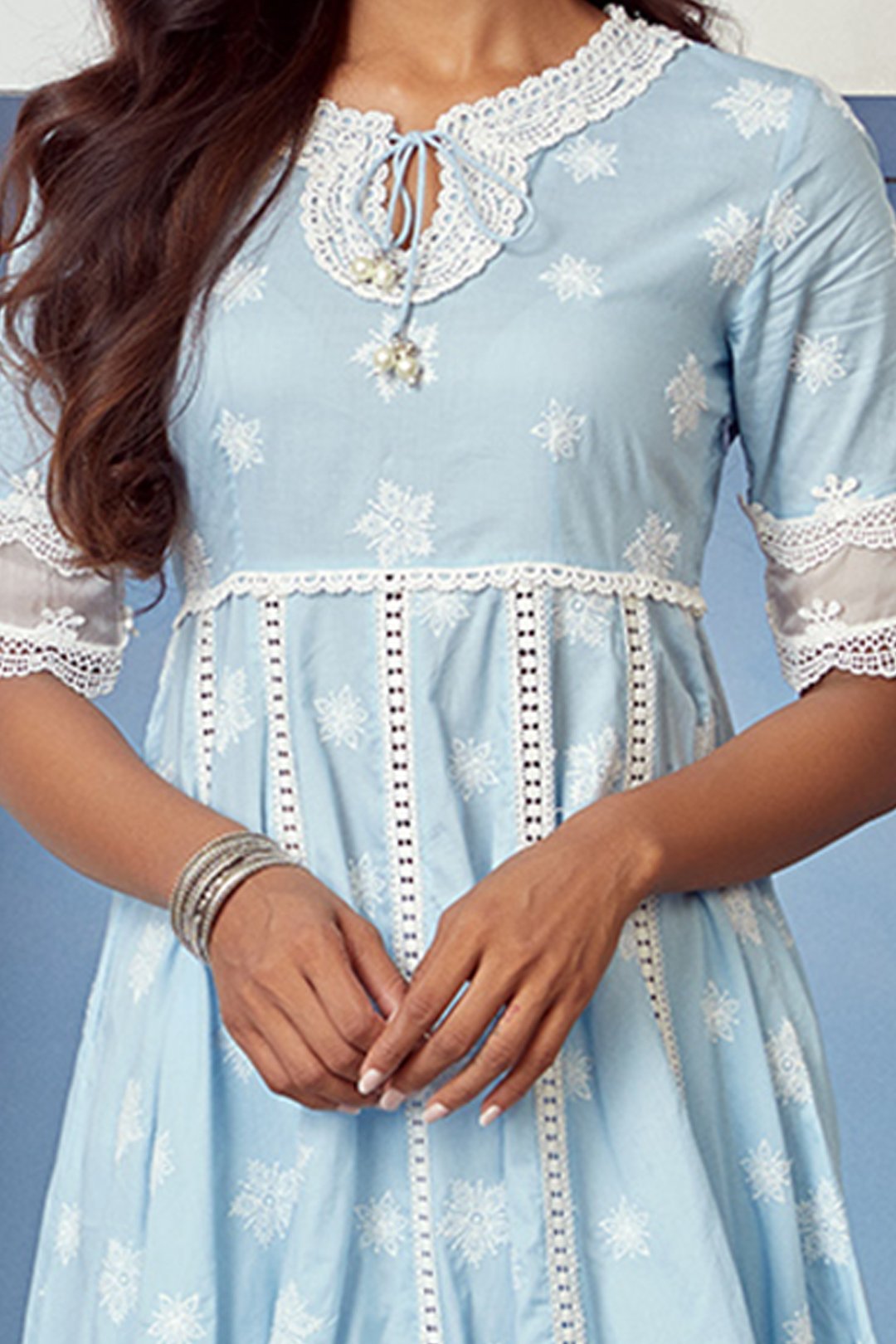 Star Gaze Supima Cotton Light Blue Kurta Set