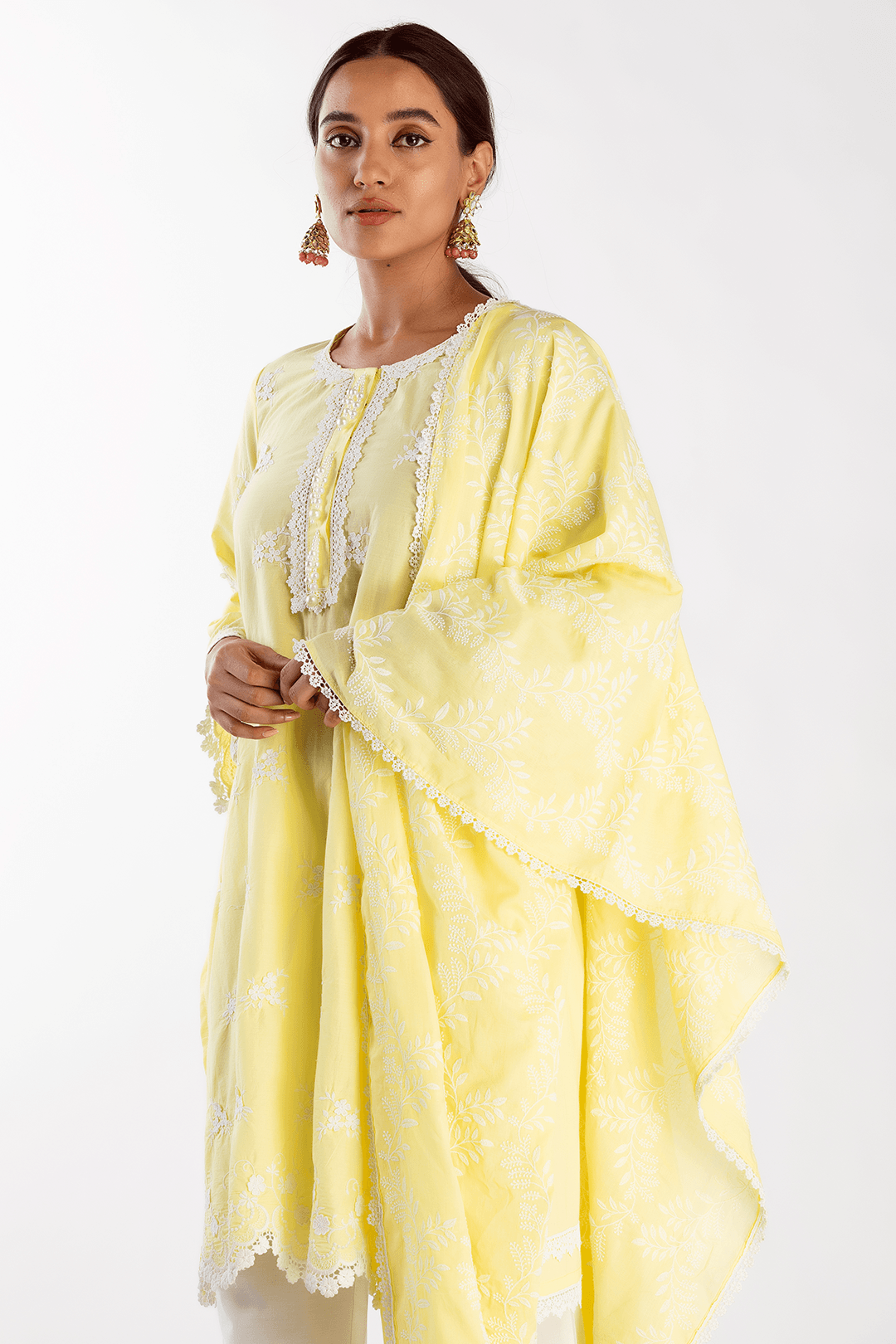Mulmul Supima Cotton Stella Yellow Kurta