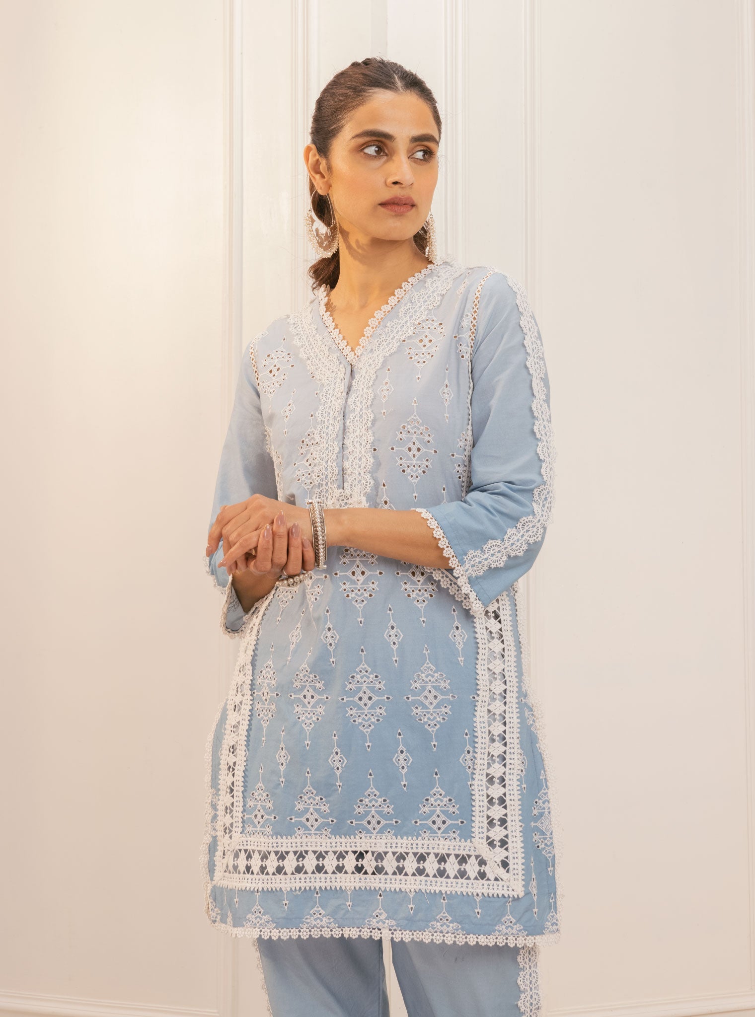 Suria Supima Cotton Blue Kurta Set