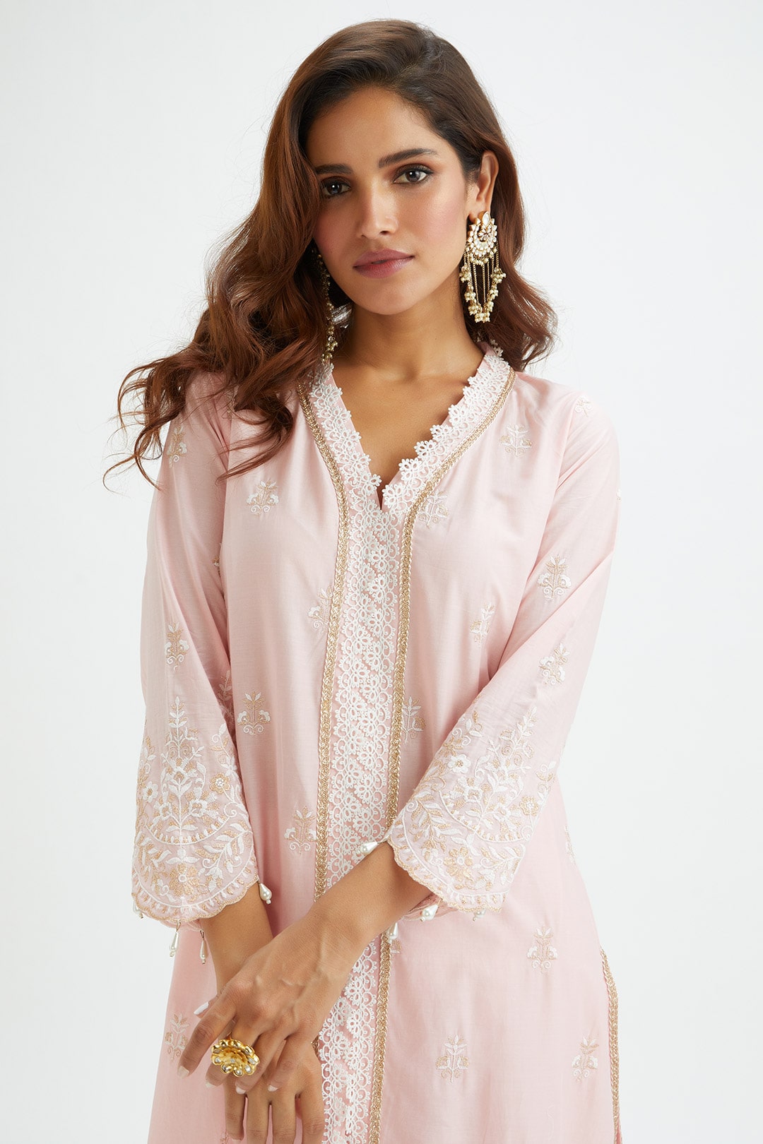 Swan Supima Cotton Pink Kurta Set