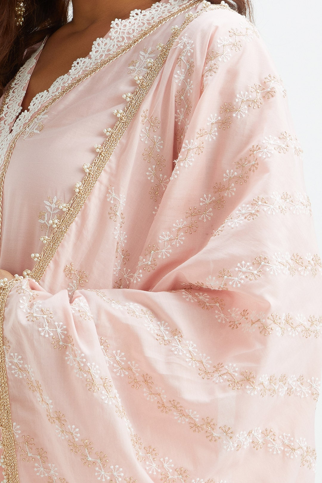 Swan Supima Cotton Pink Kurta Set