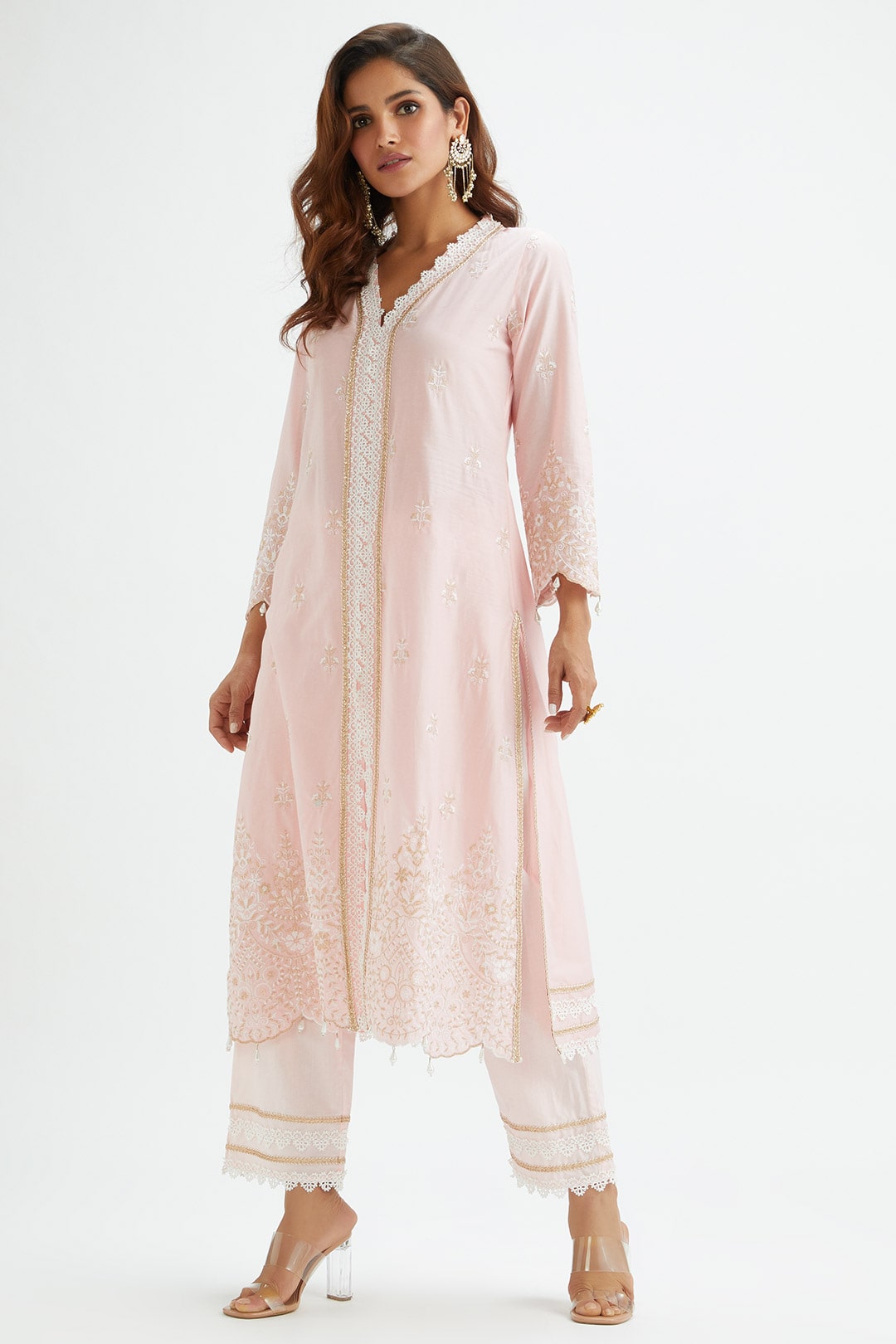 Swan Supima Cotton Pink Kurta Set